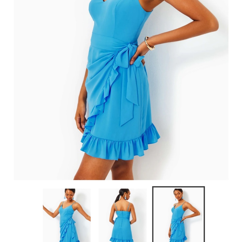 Lilly Pulitzer Blue Dress with Ruffle Detail
